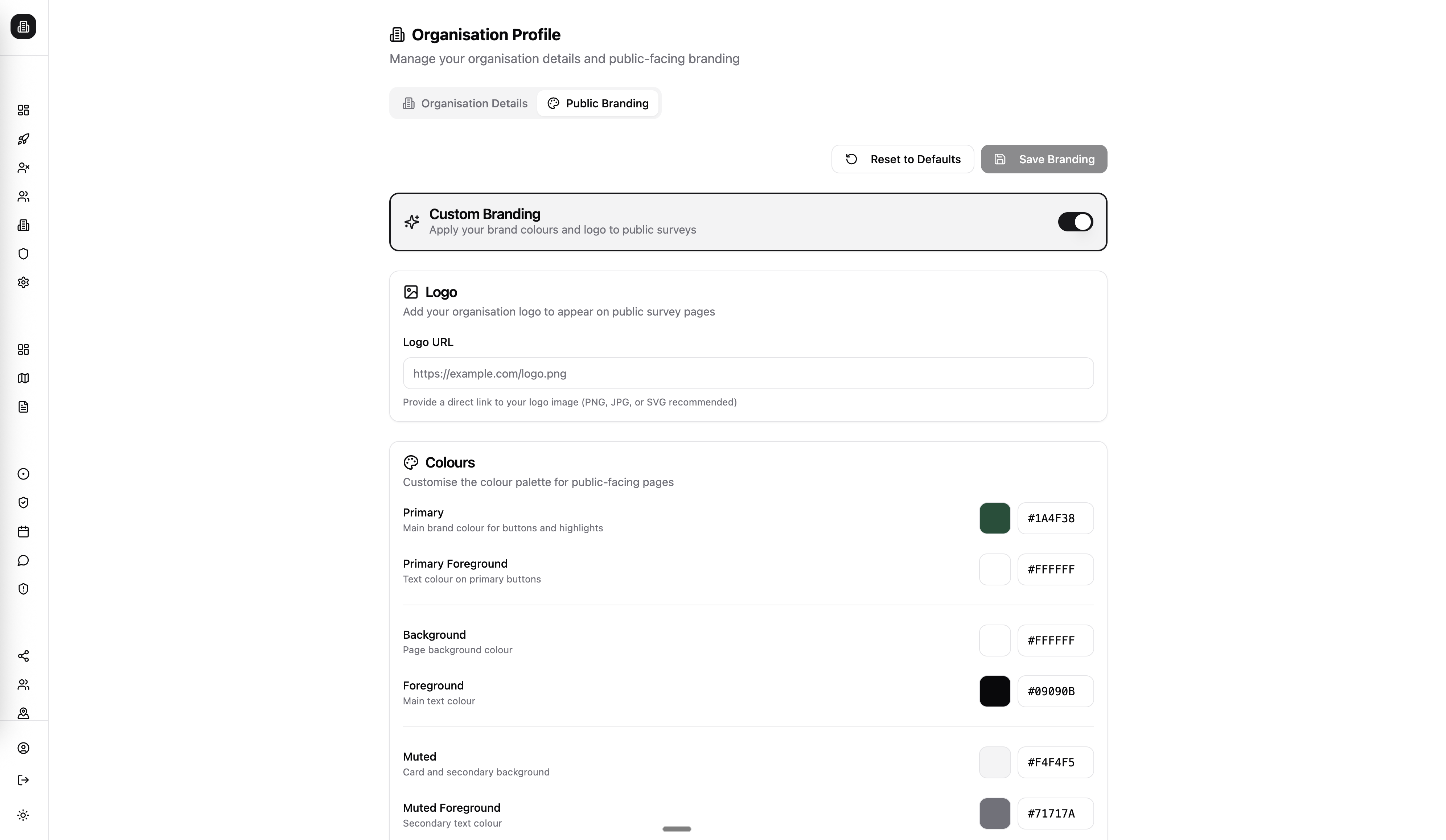 Organisation Brand Configuration - Media 1